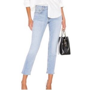 🎀Rag&Bone Dre Low-Rise Slim Ankle Boyfriend Jeans Frayed Hem